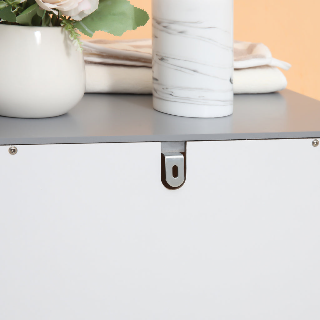 Meuble de salle de bain sur pied meuble de rangement avec 3 tiroirs et 1 niche 40 x 33 x 80 cm blanc-8