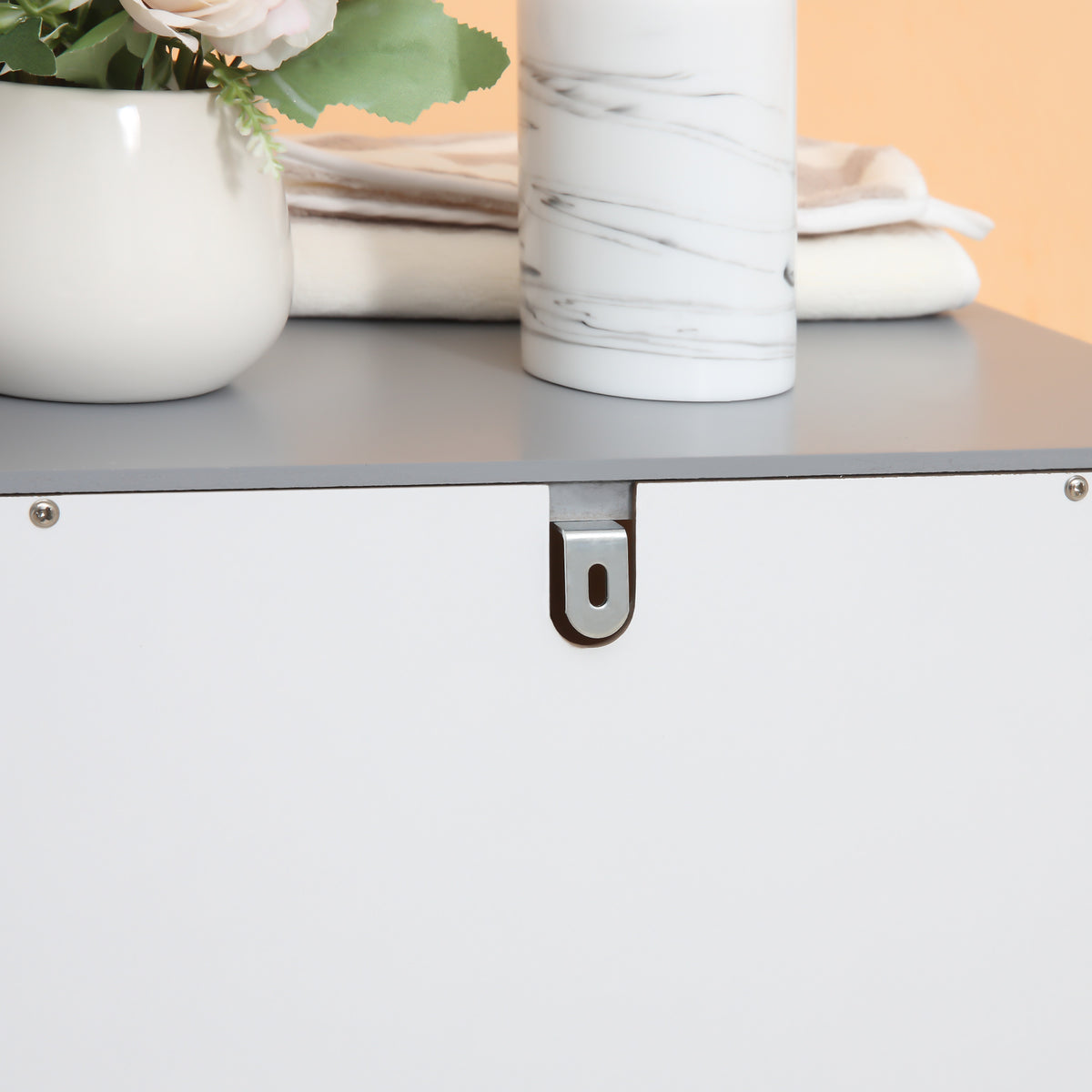 Meuble de salle de bain sur pied meuble de rangement avec 3 tiroirs et 1 niche 40 x 33 x 80 cm blanc-8