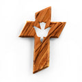Olive wood wall cross with the Holy Spirit-0