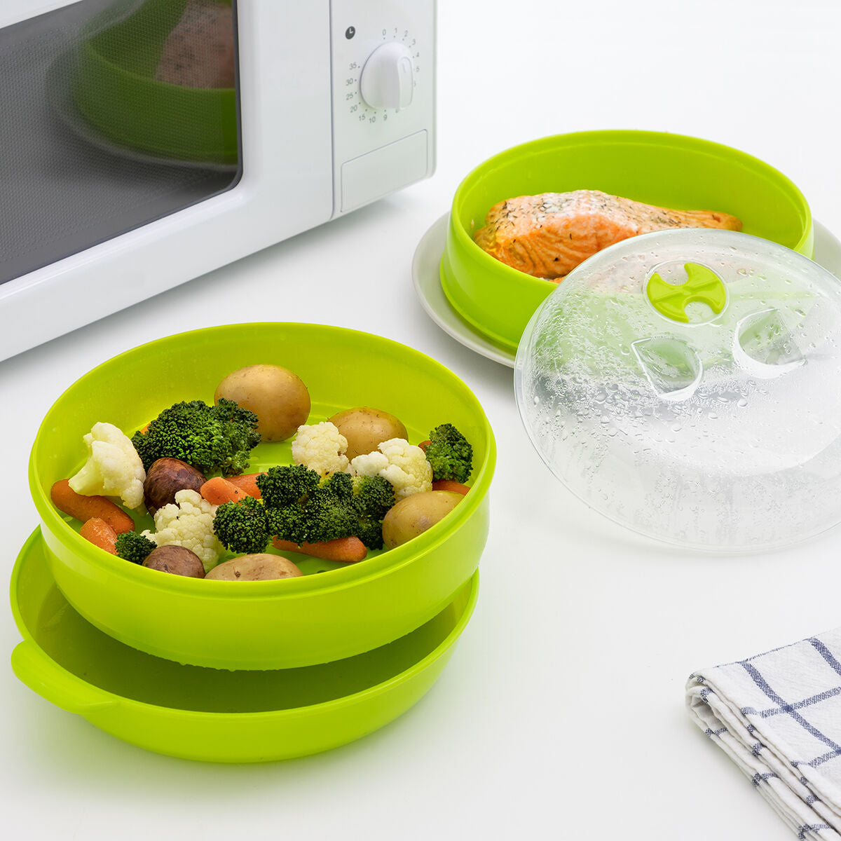 Dvostruka posuda za kuhanje na pari u mikrovalnoj Codowave InnovaGoods