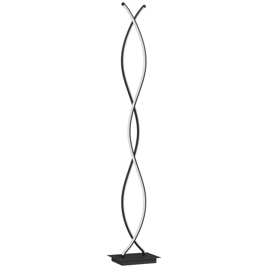 Lampadaire sur pied salon, lampe salon 3 niveaux de luminosité réglables à double spirale avec interrupteur à pied, noir-0
