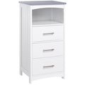 Meuble de salle de bain sur pied meuble de rangement avec 3 tiroirs et 1 niche 40 x 33 x 80 cm blanc-0